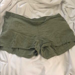 Green stretch shorts